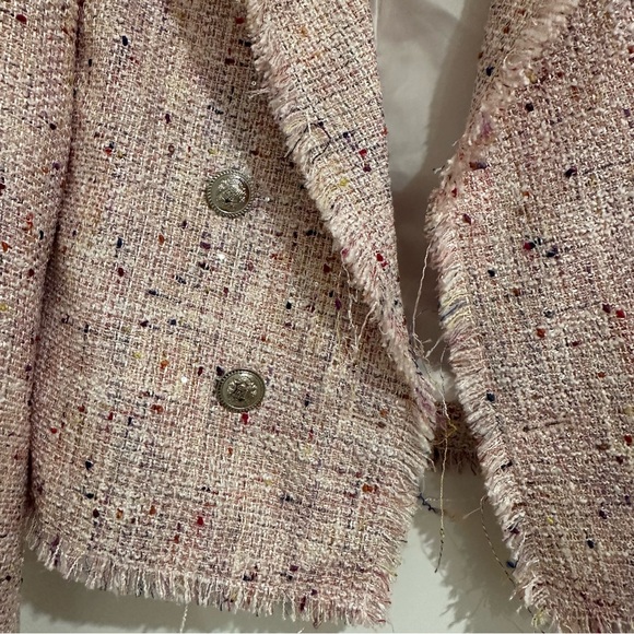 Aqua Tweed Double Breasted Cropped Blazer - Picture 8 of 10